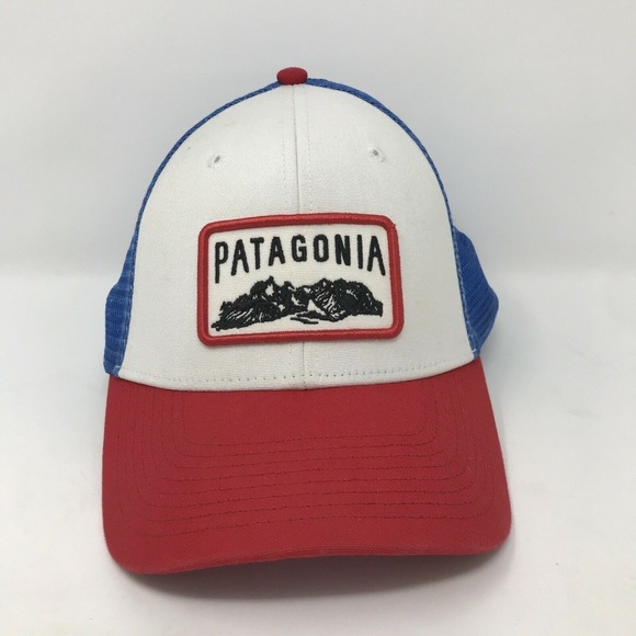 Patagonia Other - Patagonia Mesh Trucker Hat Blue Red Snapback Patch